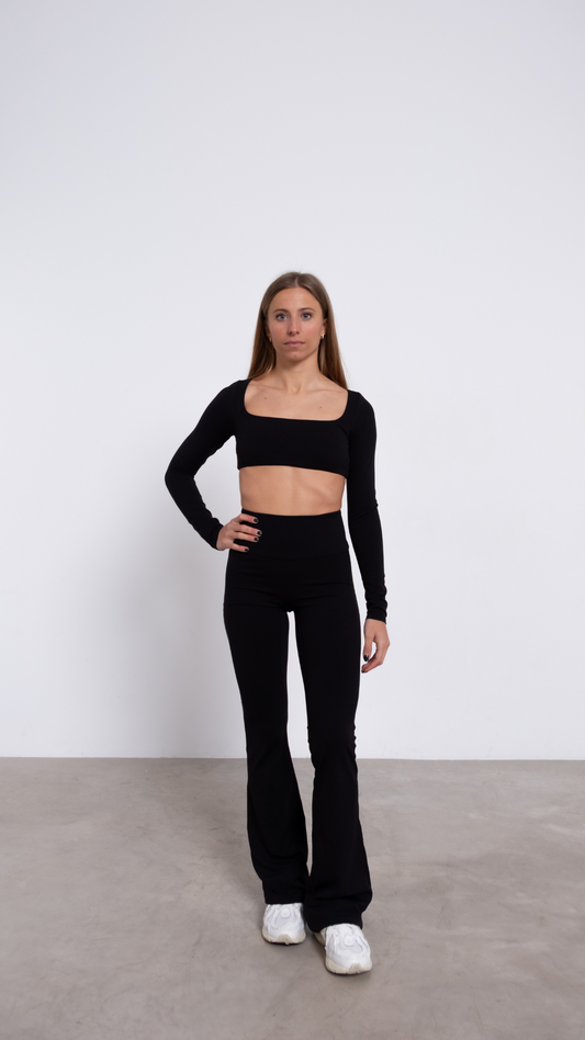 LUCIA LEGGINGS CAMPANA CON EFECTO FRUNCIDO EN NEGRO