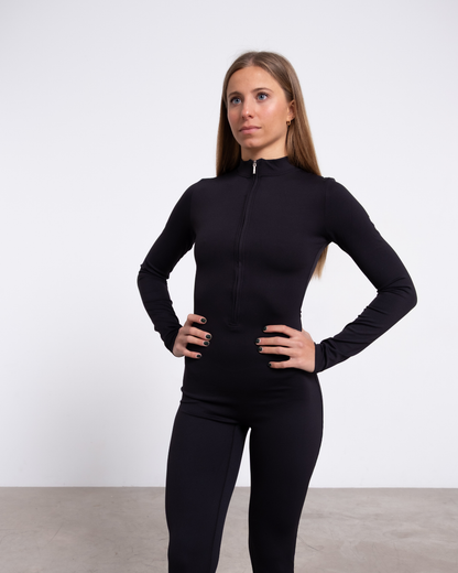 JADE LONG SLEEVE JUMPSUIT IN BLACK