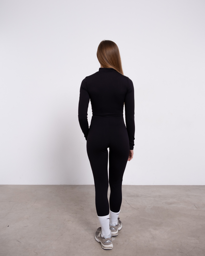 JADE LONG SLEEVE JUMPSUIT IN BLACK