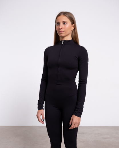 JADE LONG SLEEVE JUMPSUIT IN BLACK