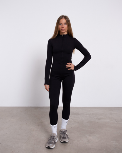 JADE LONG SLEEVE JUMPSUIT IN BLACK