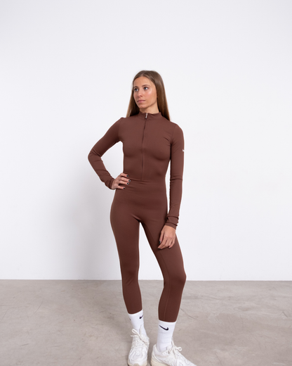 JADE MONO MANGA LARGA EN MARRÓN