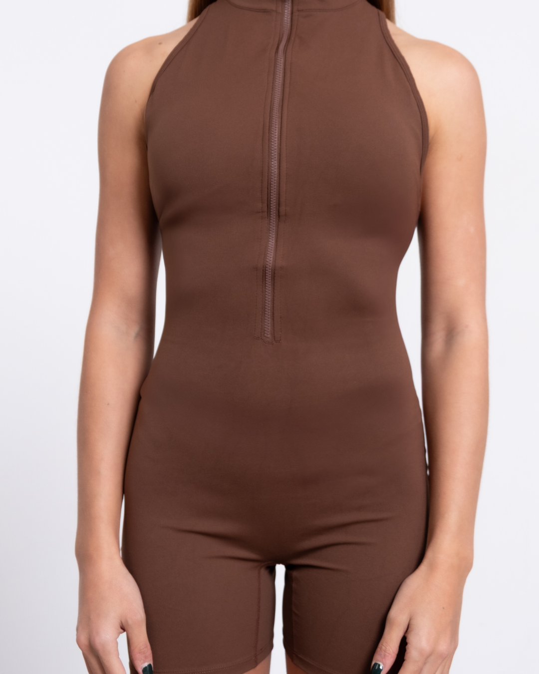 BELLA SPORTY JUMPSUIT IN BROWN