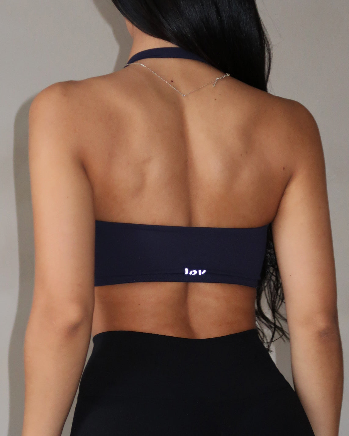 LILY OPEN BACK SPORTS BRA IN BLACK